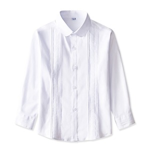 Chemises à manches longues en <span class=keywords><strong>coton</strong></span> blanc pour filles, uniformes scolaires du primaire, chemisiers blancs pour enfants plus âgés et de taille moyenne, printemps automne - Product Image 3