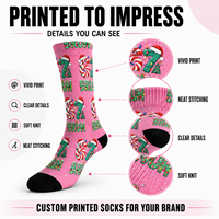 Chaussettes de sport personnalisées OEM pour adultes - Chaussettes sans couture respirantes à séchage rapide, absorbant la transpiration, résistantes aux déchirures, impression numérique, chaussettes personnalisables
