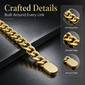 Pulsera de Eslabones Cubanos Gruesos y Pulidos para Hombre, Estilo Punk, de Acero Inoxidable 316L, Plateada, Resistente al Agua, Tamaños Variados - Product Image 2