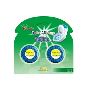 Rayshine wholesale toilet blue bubble Fragrance Block toilet tablet for clean the tank of toilet 50G 2 PCS Travel Set