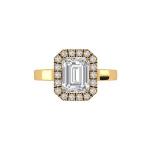 <b>Emerald</b> Cut Lab Grown Diamond <b>Ring</b> 925 <b>Silver</b> 9kt, 14kt, 18kt Gold Diamond <b>Rings</b> for Women's Engagement <b>Ring</b> - Product Image 3