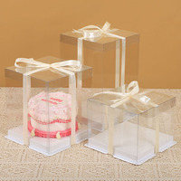 Boîtes de fournitures pour la décoration de gâteaux, gâteaux d'anniversaire de 4 pouces, 6 pouces, 8 pouces, 10 pouces avec bases épaissies, emballages de pâtisserie transparents