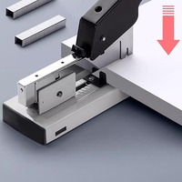 Mini Engrapadora Manual de Oficina para Estudiantes, Multifuncional, de Gran y Mediana Resistencia, para Encuadernación de Libros, Material Plástico, Logotipo Impreso, 100 Unidades