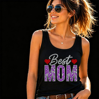 Transfert de strass personnalisé, motif de transfert thermique « Meilleure maman » pour t-shirts