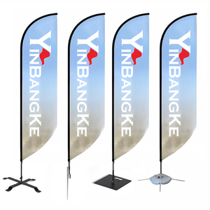 Banderas Publicitarias Personalizadas con Impresión por Transferencia Térmica, Banderas <span class=keywords><strong>de</strong></span> Playa con Asta <span class=keywords><strong>de</strong></span> Aluminio para Exteriores, Poliéster <span class=keywords><strong>de</strong></span> 110g, 2.8m-5.5m, Pancartas Deportivas - Product Image 1