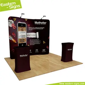 Bella poliestere stampa fiera visualizzazione fold up mostre stand stallo design