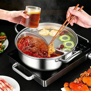 Stainless Steel Mandarin Duck Hot Pot 2.1L-4L Induction Compatible Dual Flavor For Home And Commercial Use - Product Image 2
