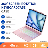Étui clavier rotatif à 360 ° pour iPad Mini 6th 8.3 2021 avec clavier sans fil, porte-crayon, fonction veille/réveil automatique