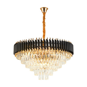 Haute Qualité Cristal Hôtel Décor <span class=keywords><strong>Noir</strong></span> <span class=keywords><strong>Lustre</strong></span> Pendentif <span class=keywords><strong>Suspension</strong></span> Luminaire Lampes De Luxe Cristal Lumières <span class=keywords><strong>Lustre</strong></span> - Product Image 6