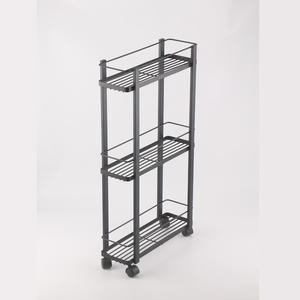 3 स्तरों के साथ पतली रोलिंग कार्ट, पहियों के साथ संकीर्ण रसोई भंडारण ट्रॉली, अंतरिक्ष की बचत रसोई शेल्फ और बाथरूम शेल्फ - Product Image 1