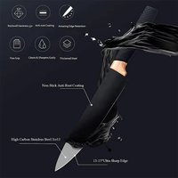 Ensemble de 6 couteaux de cuisine en acier inoxydable 3Cr13 avec revêtement antiadhésif, couteau de chef, couteau à découper et couteau utilitaire pour la cuisine à domicile