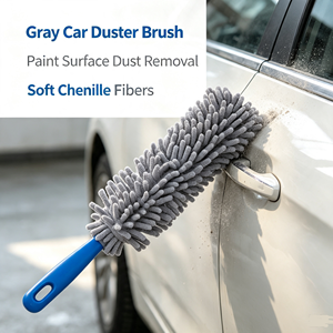 Gray Chenille <b>Cleaning</b> Duster Microfiber Dusting <b>Brush</b> Soft Fiber Cleaner for Car Home Office - Product Image 5