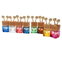Offre Spéciale – Flacons Diffuseurs de Parfum Vides en Verre Carré de 8 ml pour Voiture, à Suspendre à l'Aération, avec Bouchon en Bois, Rechargeables