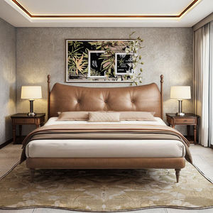 ชุดเตียงคู่ขนาดคิงส์ที่ทันสมัยหรูหราโครงเตียงไม้เนื้อแข็งสำหรับบ้านในราคาที่ดี - Product Image 5