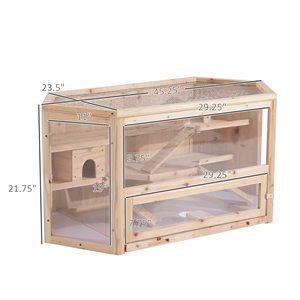 <span class=keywords><strong>Cage</strong></span> pour animaux en bois à ouverture facile avec escalier intérieur Petite maison pour hamsters Chinchillas Lapins Chats Chiens - Product Image 1