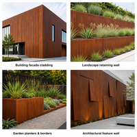 Tôle en acier Corten 2-3 mm ASTM A588 A242, tôle d'acier résistante aux intempéries pour aménagement paysager, bardage, façade de bâtiment extérieur, taille personnalisée