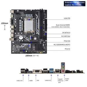 PANDL <span class=keywords><strong>M</strong></span>-ATX H610 WIFI Mainboard Kit Unterstützt NVMe & SATA M2 PCIe 4.0 Combo CPU Intel Core I3 12100F DDR4 3200MHz H610 Motherboard - Product Image 4