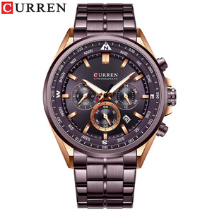 Montres à quartz pour homme CURREN 8399, chronographe tendance, acier inoxydable, lumineux, sport, affaires, luxe, montre-bracelet pour homme - Product Image 4
