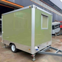Remorque de restauration mobile professionnelle de 3 mètres carrés, camion de cuisine avec machine à glaçons et réservoir d'eaux usées à vendre