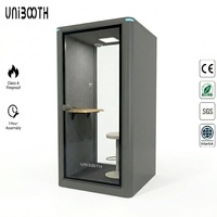 UNIBOOTH Studio Pod Portable Préfabriqué Ignifuge ASTM-E84 32dB ISO 23351 Installation Rapide en 30-45 Min pour Bureau Ouvert Bibliothèque Personnalisable