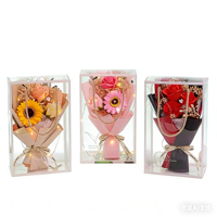 Idées de cadeaux pour la fête des mères, les anniversaires, la Saint-Valentin, les remises de diplômes : Petits bouquets de gypsophiles séchés, de carnations et de roses préservées en PVC