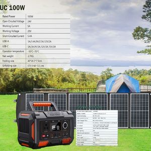 Groupe électrogène solaire portable au lithium-ion pour climatiseur de voiture 300W, onde sinusoïdale pure, batterie de secours d'urgence, usage domestique 110V 220V, extérieur AU US/EU/UK - Product Image 1