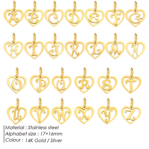 Ciondoli Emanco in Argento Sterling <span class=keywords><strong>a</strong></span> Forma di Cuore con Iniziali, Alfabeto Completo dalla <span class=keywords><strong>A</strong></span> alla Z con Eleganti Lettere Calligrafiche per Gioielli Personalizzati - Product Image 2
