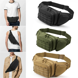 Sac de taille multifonctionnel d'extérieur unisexe en tissu Oxford avec sangle réglable, sac de rangement de sport de style militaire - Product Image 1