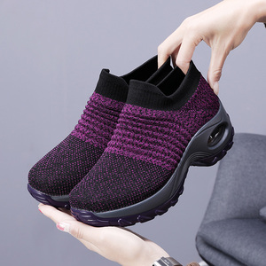 Scarpe da Ginnastica <span class=keywords><strong>Bianche</strong></span> Traspiranti da Donna per Fitness e Passeggio, Comode <span class=keywords><strong>Sneakers</strong></span> <span class=keywords><strong>con</strong></span> <span class=keywords><strong>Zeppa</strong></span> in Rete - Product Image 2