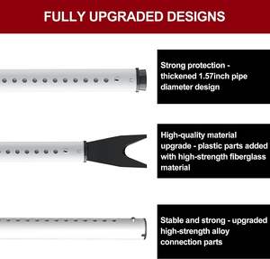 Batente de Porta de Segurança Reforçado Ajustável, Barra de Segurança para Porta Deslizante de Pátio para Casa, Apartamento e Viagens - Product Image 4