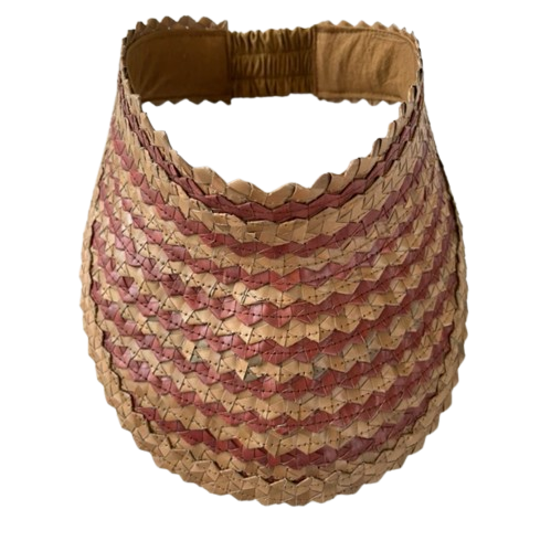 Women's Outdoor Adjustable Elasticity Visor Hat Empty Top Peaked Cap with Raffia Straw Natural Straw for Travel