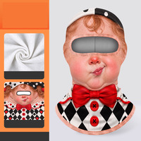 Cagoule de ski amusante pour homme, imprimée visage de bébé 3D, avec moustache blanche, couvrant entièrement le visage, respirante, avec ouverture pour les yeux, extensible