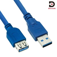 Cable de Extensión USB 3.0 DFX con Blindaje de PVC, 1m, Azul, Macho a Hembra, 5Gbps, para Smart TV, Laptop, PC, Memoria USB, Cámara Web