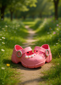 Zoccoli con plateau e perle, stile Mary Jane, estivi, a punta chiusa, morbidi, leggeri, in plastica, da donna e ragazza, taglia 27 - Product Image 2