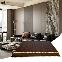Panneau mural WPC sans formaldéhyde, revêtement intérieur en composite bois imperméable pour projet de chambre de villa