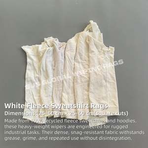 Trapos de Limpieza Blancos Resistentes de 5 kg, Trapos de Algodón Reciclado para Limpieza - Product Image 2