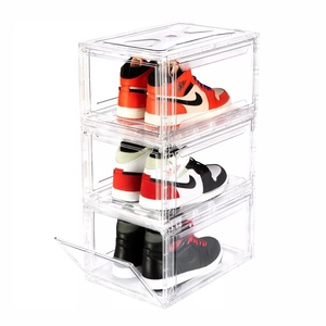 Shoe Display box Positive open door men's and women's shoes transparent shoe box storage box magnetic flip lid type dustproof
