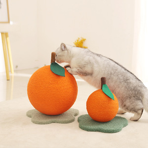 Sisal Cat Scratching Ball Orange Shape Non Shedding Cat Toy Roly Poly Claw Sharpener For Cats Pet Supplies - Product Image 1