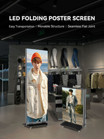 Écran d'affichage LED pliable GOB P2.5 4K pour intérieur, affiche numérique portable, mur vidéo pour magasin