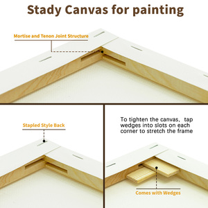 Bán buôn Nguồn cung cấp nghệ thuật nhỏ kéo dài vải cho bức tranh, 100% bông ba mồi nghệ sĩ trống Khung vải cho bức tranh nghệ thuật - Product Image 4