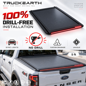 Cubierta Retráctil Rígida LED para Camioneta Ford Ranger Super Crew, para Caja de 5 pies, Cubierta de Aluminio para Camioneta - Product Image 1