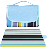 Vente en gros de tapis de pique-nique pliable imperméable pour l'extérieur, vert à carreaux, avec logo personnalisé pour le camping et la plage
