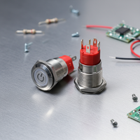 Kit de boutons poussoirs 12 mm étanches IP67 avec LED, interrupteur momentané en métal pour panneau de commande d'automatisation industrielle