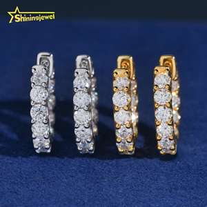 ต่างหูแถวเดียว3มม. ห่วงเครื่องประดับแร็ปเปอร์925ต่างหูเงินแข็ง - Product Image 4
