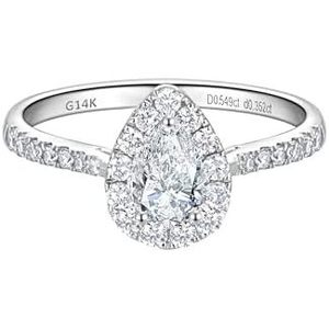 SGARIT custom Collection 0.45 Ctw Round Diamond Lab Grown Five Stone Engagement <b>Ring</b> <b>Set</b> For Women In 14K Solid <b>Gold</b> - Product Image 6