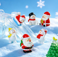 Figurines de Noël 3D en résine DIY, Bonhomme de neige, Père Noël, Décoration de gâteau, Scène d'hiver Kawaii, Décoration de table de fête, Pâte à modeler, Slime