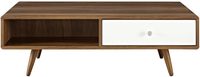 Transmettre Table Basse De Style Mid-Century Cadre En Acier Inoxydable Blanc Noyer pour Salon Chambre Hôtel Maison Européenne