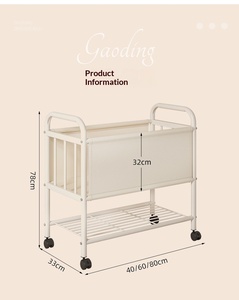 Cesto de Ropa con Ruedas Ligero y Móvil para el Hogar, Carro de Lavandería con Ruedas, Cesta de Ropa con Ruedas para Apartamentos, Balcones y Espacios de Lavandería - Product Image 3