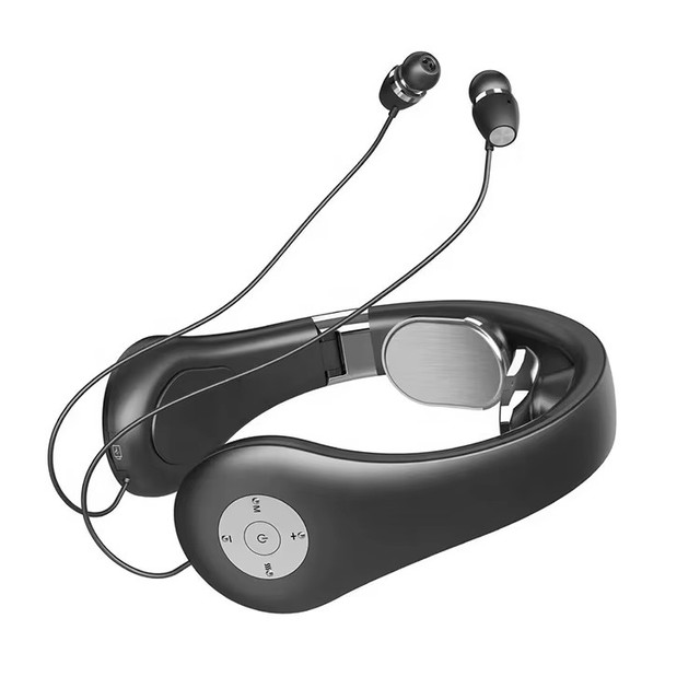 Foldable Music Neck Massager TENS Neck Pain Relief Device Heating Relax Massage Machine Pulse With Headphone Smart Neck Massager