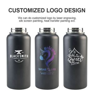 32oz Stainless <b>Steel</b> Double Wall Insulated Straw Gradient Thermos Drinking Water <b>Bottle</b> Keeps Water Cold for 24 Hours - Product Image 2